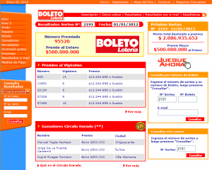 Sorteo Boleto Lotería 01ENE2012